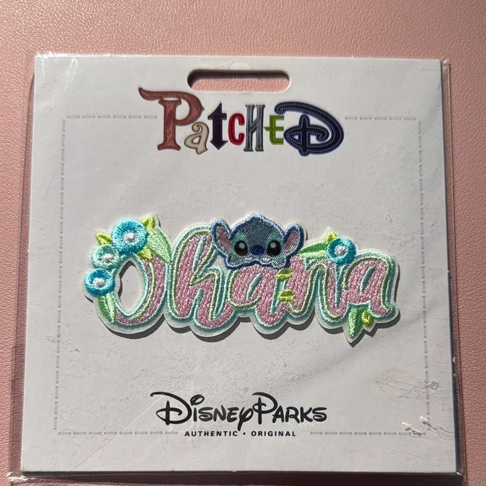 Disney Parks Patched - Lilo & Stitch Ohana Patch - Pink and Blue
